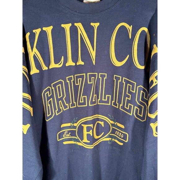 Vintage Franklin College Grizzlies Indiana AOP Spell Out Crewneck Sweater XL USA - Picture 4 of 12